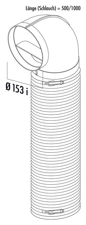System 150 / Rohrbogen 90° mit Flexschlauch