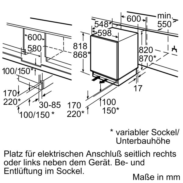 Constructa Unterbau-Kühlgerät CK601KSF0