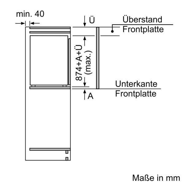 Constructa Einbaukühlschrank 88cm, CK121NSE0