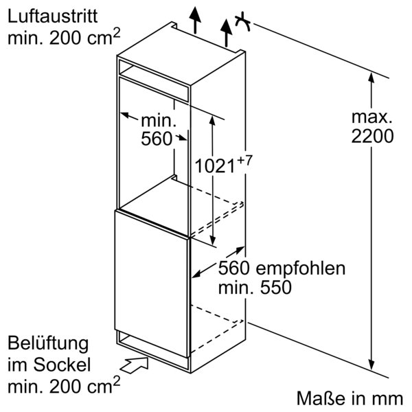 Constructa Einbaukühlschrank 102,5 cm, CK131NSE0